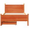 vidaXL Cadru pat fără saltea, maro ceruit, 75x190 cm, lemn masiv pin