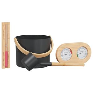 vidaXL Set de accesorii pentru saună 4 buc. Negru