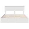 vidaXL Pat cu storage cu headboard Alb 160 x 200 cm Lemn compozit