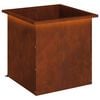 vidaXL Jardinieră de grădină cu LED Ruginit 50 x 50 x 48 cm