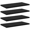 vidaXL Raft pentru cărți 4 pcs Negru 40 x 20 x 1,5 cm Lemn compozit