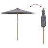 vidaXL Parasol de Grădină Gri &icirc;nchis &Oslash; 270 x 260 cm Bambus