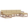 vidaXL Set de canapele de exterior cu pernă 6 pcs Natural și Bej