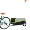 vidaXL Remorcă pentru biciclete, negru și verde, 45 kg, fier