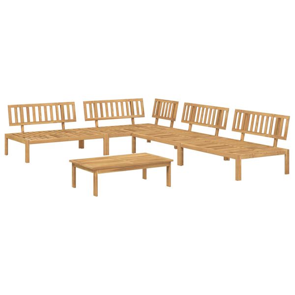 vidaXL Set de canapea cu pernă 5 pcs Antracit Lemn Solid de Acacia