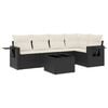 vidaXL Set mobilier de grădină cu perne, 6 piese, negru, poliratan