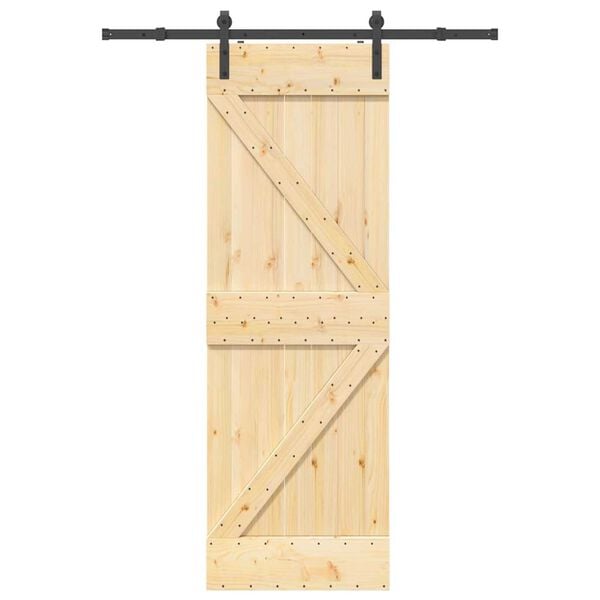vidaXL Ușă glisantă cu set de feronerie 70x210 cm, lemn masiv de pin