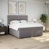 vidaXL Pat box spring cu saltea, gri taupe, 200x200 cm, textil