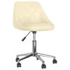 vidaXL Scaune de bucătărie pivotante, 2 buc., crem, piele ecologică