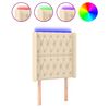 vidaXL Tăblie de pat cu LED, crem, 83x16x118/128 cm, textil