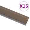 vidaXL Profile trepte &icirc;n formă de L, 15 buc., maro, 100 cm, aluminiu