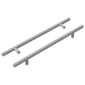 vidaXL M&acirc;ner pentru Dulap 2 pcs Argintiu 300 mm Oţel inoxidabil