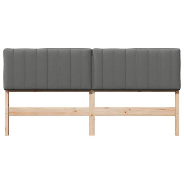 vidaXL Tăblie tapițată Maro și gri deschis 200 cm Lemn de pin masiv