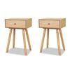 vidaXL Noptiere din lemn masiv de pin 2 buc, 40 x 30 x 61 cm, maro