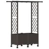 vidaXL Pat Ridicat cu Trellis și Acoperiș Maro 124,5 x 40 x 142 cm PP