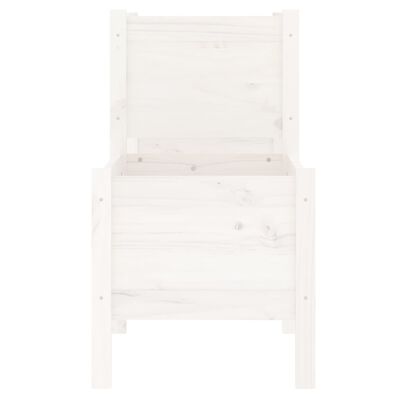 vidaXL Jardinieră, alb, 245,5x44x75 cm, lemn masiv de pin