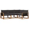 vidaXL Set de canapele de exterior 4 buc. Natural și Negru