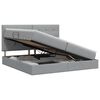 vidaXL Pat cu saltea și spațiu de depozitare Gri deschis 200 x 200 cm
