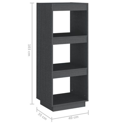 vidaXL Bibliotecă/Separator cameră gri 40x35x103 cm lemn masiv de pin