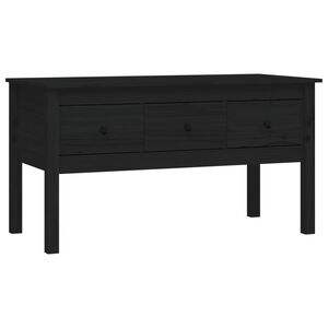 vidaXL Măsuță de cafea, negru, 102x49x55 cm, lemn masiv de pin
