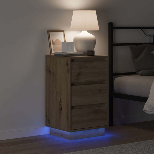 vidaXL Dulap de noapte cu sertar Stejar Artizanal 39 x 34,5 x 65 cm