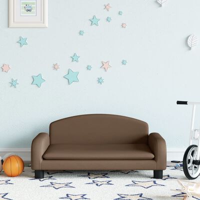 vidaXL Canapea pentru copii, maro, 70x45x30 cm, material textil