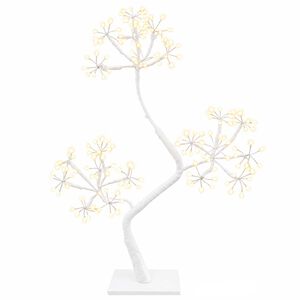 vidaXL Brad de Crăciun LED &icirc;n formă de S 2 buc. Alb 18 x 18 x 45 cm
