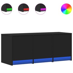 vidaXL Dulap TV cu LED, negru, 97x34x40 cm, lemn prelucrat