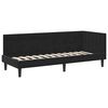 vidaXL Cadru de pat colțar cu saltea cu headboard 2 pcs Negru Catifea