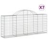 vidaXL Coșuri gabion arcuite 7 buc, 200x30x80/100cm, fier galvanizat