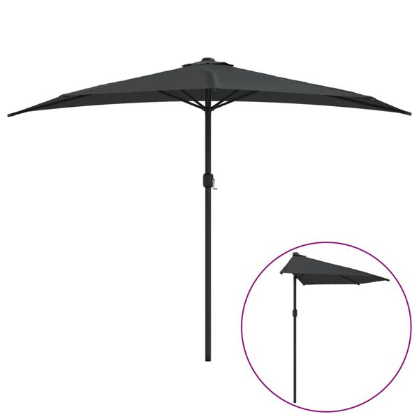 vidaXL Umbrelă de soare de balcon, tijă aluminiu, antracit, 300x155 cm