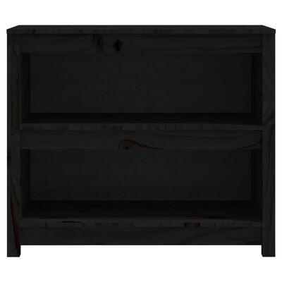 vidaXL Bibliotecă, negru, 80x35x68 cm, lemn masiv de pin