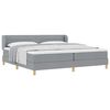 vidaXL Pat cu arcuri cu saltea Gri deschis 200 x 200 cm țesătură