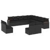 vidaXL Set mobilier de grădină cu perne, 13 piese, negru, poliratan