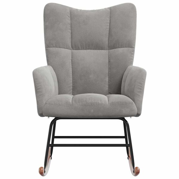 vidaXL Scaun balansoar, gri deschis, catifea