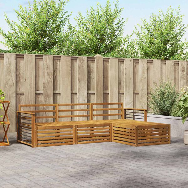 vidaXL Set de canapele de exterior 4 pcs natural