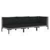 vidaXL Set mobilier grădină 3 piese, gri &icirc;nchis, poliratan semi-rotund