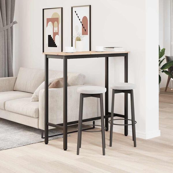 vidaXL masă natural 100 x 40 x 101 cm Lemn ingineresc și oțel