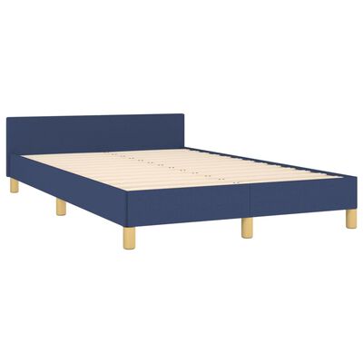 vidaXL Cadru de pat cu tăblie, albastru, 120x200 cm, textil