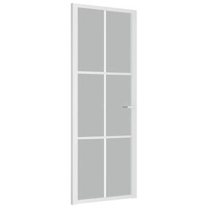 vidaXL Ușă de interior, 76x201,5 cm, alb, sticlă mată și aluminiu