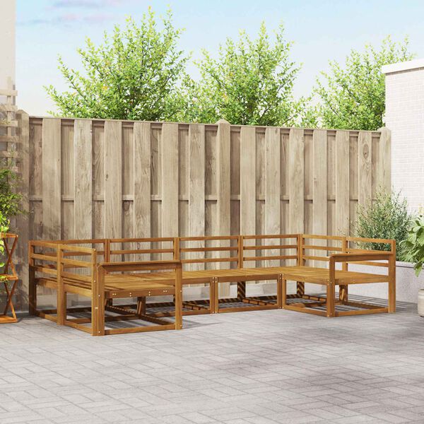 vidaXL Set de canapele de exterior 6 pcs natural Lemn Solid de Acacia