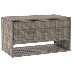 vidaXL Cutie de perne de exterior gri 100x55x55,5 cm Poly Rattan