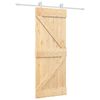 vidaXL Ușă glisantă Natural și Alb 80 x 210 cm Lemn masiv de pin