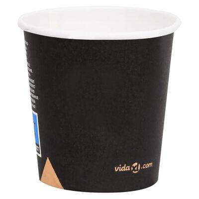vidaXL Pahare de cafea de hârtie, 250 buc., negru, 120 ml