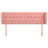 vidaXL Tăblie de pat cu aripioare roz 147x23x78/88 cm catifea