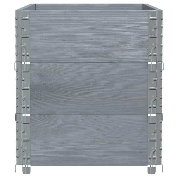 vidaXL Rame pentru paleți 3 buc. gri 100x50 cm lemn masiv de pin