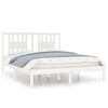 vidaXL Cadru de pat King Size, alb, 150x200 cm, lemn masiv