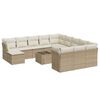 vidaXL Set canapele de grădină, 13 piese, cu perne, bej, poliratan