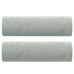 vidaXL Perne decorative, 2 buc., gri deschis, &Oslash;15x50 cm, catifea