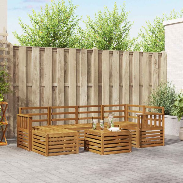 vidaXL Seturi de canapele natural Lemn Solid de Acacia